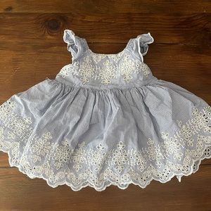 Gap Baby Girl Blue & White Dress